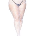 Butterfly Net Tights - 1x-2x - White