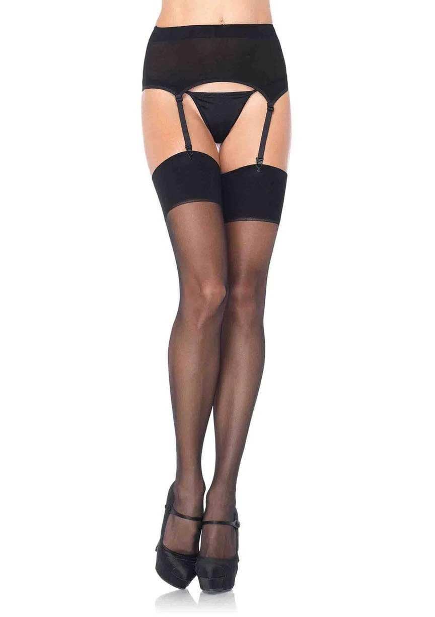 HOLA-1925QBLKQ.jpg Zara Garter Belt and Stocking - Queen - Black - Image 1