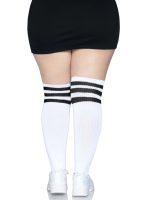 Over the Knee Athletic Socks - 1x-2x - White-black - Image 2