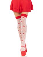 Polka Dot Mushroom Thigh High - One Size - White-red - Image 3