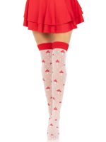 Polka Dot Mushroom Thigh High - One Size - White-red - Image 4