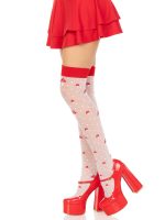 Polka Dot Mushroom Thigh High - One Size - White-red - Image 2