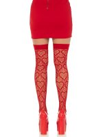 Heart Net Thigh Highs - One Size - Red - Image 2