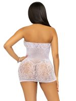 Rhinestone Lace and Net Mini Dress - One Size - White - Image 4