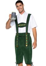 Mens Beerfest Lederhosen Oktoberfest Costume - X-Large - Green - Image 3