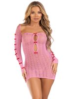 2 Pc Sweetheart Striped Tube Dress - One Size - Pink - Image 6
