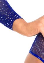 Rhinestone Snap Crotch Bodysuit - One Size - Royal Blue - Image 4