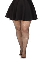 Colby Rhinestone Fishnet Tights - 1x-2x - Black - Image 3