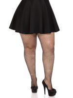 Colby Rhinestone Fishnet Tights - 1x-2x - Black - Image 4