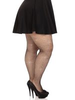 Colby Rhinestone Fishnet Tights - 1x-2x - Black - Image 2