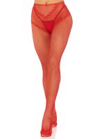 French Cut Crotchless Fishnet - One Size - Red - Image 2