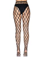 Rhinestone Pothole Net Tights - One Size - Black - Image 4