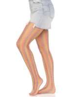 Rainbow Crochet Net Tights - One Size - Multicolor - Image 6