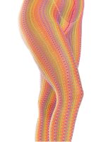 Rainbow Crochet Net Tights - One Size - Multicolor - Image 5