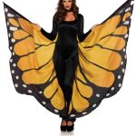 Festival Butterfly Wing Halter Cape - Orange- - One Size - Black