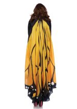 Festival Butterfly Wing Halter Cape - Orange- - One Size - Black - Image 3
