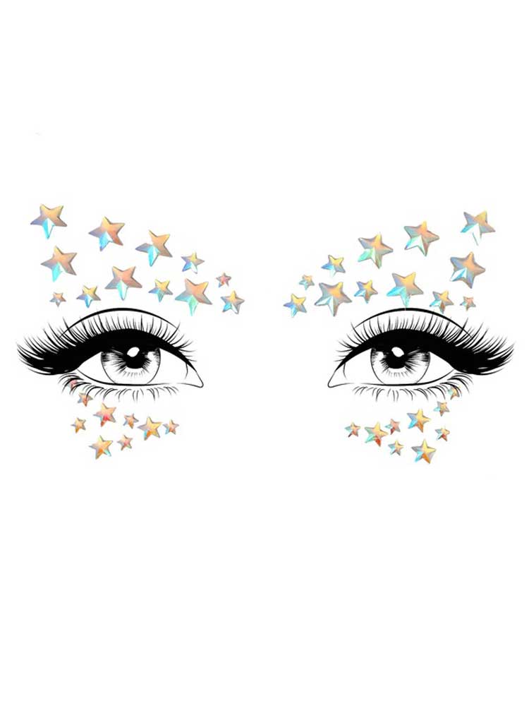 HOLA-EYE045.jpg Celeste Glow in the Dark Face Jewels Sticker - Image 1