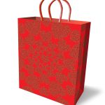 Glitter Heart Gift Bag - Red