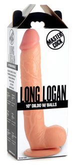Long Logan 10 Inch Dildo With Balls - Light - Image 5
