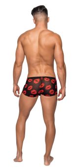Kiss Me - Mini Short - Large - Sheer Lips Black - Image 2