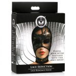Lace Seduction Lace Bondage Hood - Black - Image 3