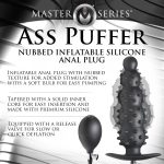 Ass Puffer Nubbed Inflatable Silicone Anal Plug - Black - Image 3