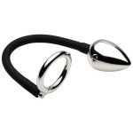 Tug Plus Plug Cock and Ball Ring With Anal Plug - Black - Image 6