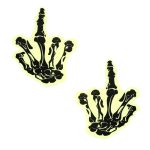 Fuck You Glow in the Dark Skeleton Hand Nipple Cover Pasties - Image 2