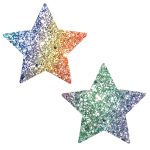 Super Sparkle Rock Kandi Chunky Rainbow Glitter Starry Nights Nipztix Pasties - Image 2