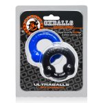 Ultraballs 2- Piece Cockring Set - Black  Police Blue - Image 4