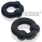 Ultraballs 2- Piece Cockring Set - Night Black - Image 3