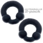Ultraballs 2- Piece Cockring Set - Night Black - Image 5