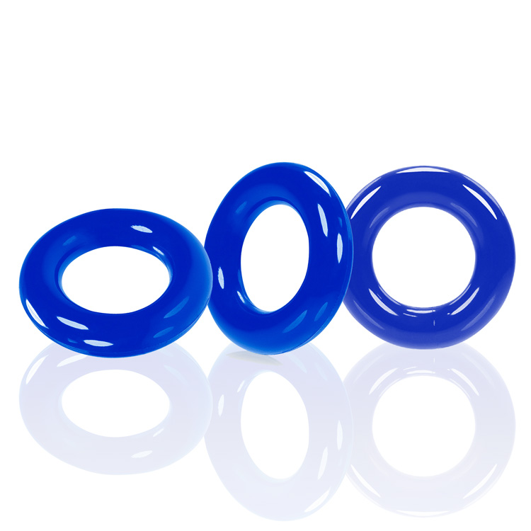 HOOX-3047-PLC.jpg Willy Rings 3-Pack Cockrings - Police Blue - Image 1
