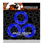 Willy Rings 3-Pack Cockrings - Police Blue - Image 2