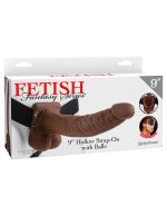Fetish Fantasy Series 9-Inch Hollow Strap-on With Balls - Brown - Image 2