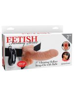 Fetish Fantasy Series 7-Inch Vibrating Hollow Strap-on With Balls - Flesh - Image 5