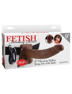 Fetish Fantasy Series 9-Inch Vibrating Hollow Strap-on With Balls - Brown - Image 5