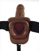 Fetish Fantasy Series 9-Inch Vibrating Hollow Strap-on With Balls - Brown - Image 4
