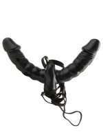 Fetish Fantasy Series Vibrating Double Delight Strap-on - Black - Image 3