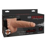 Fetish Fantasy Series 7.5 Inch Hollow Squirting Strap-on With Balls - Flesh