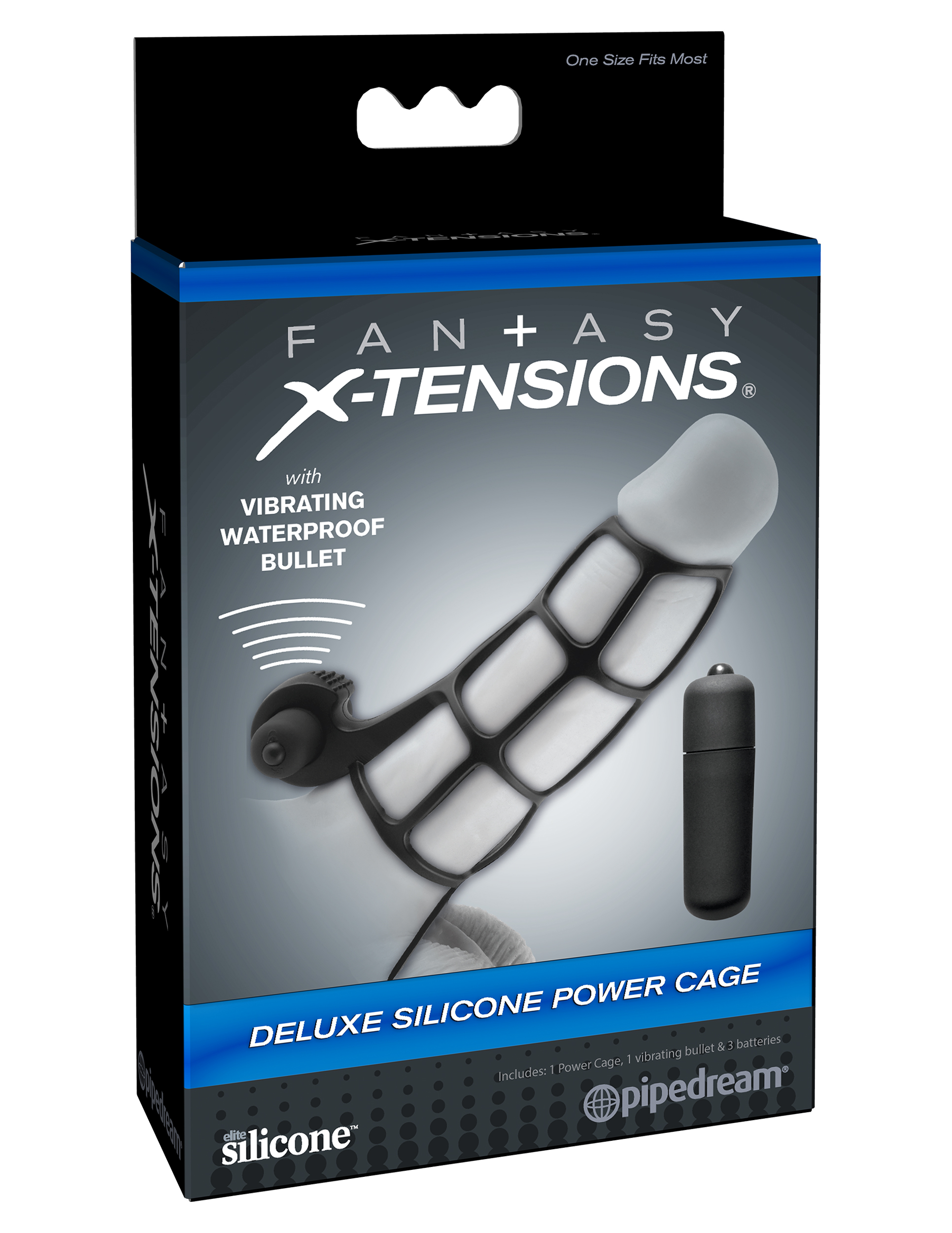 HOPD4142-23.jpg Fantasy X-Tensions Deluxe Silicone Power Cage - Black - Image 1