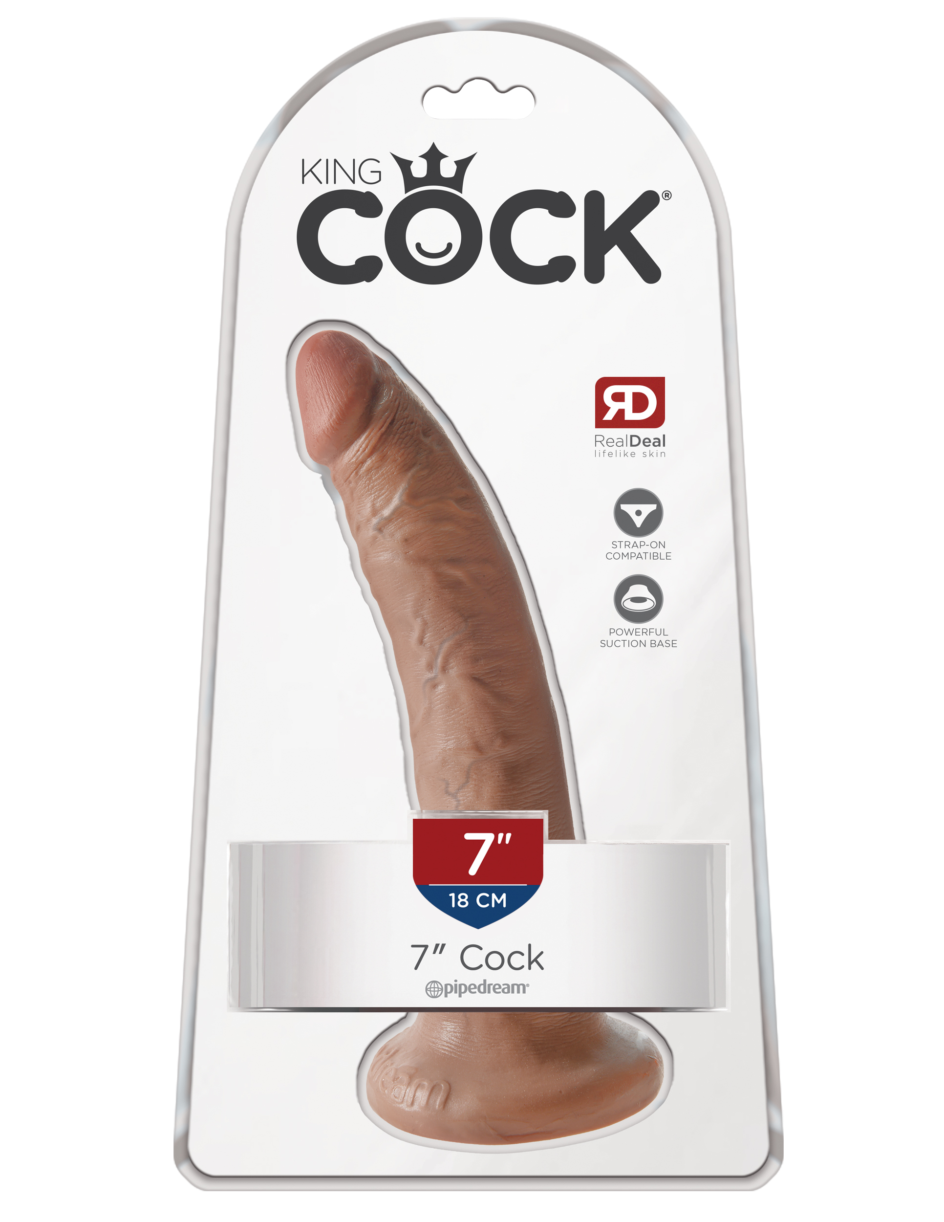 HOPD5502-22.jpg King Cock 7 Inch Cock - Tan - Image 1