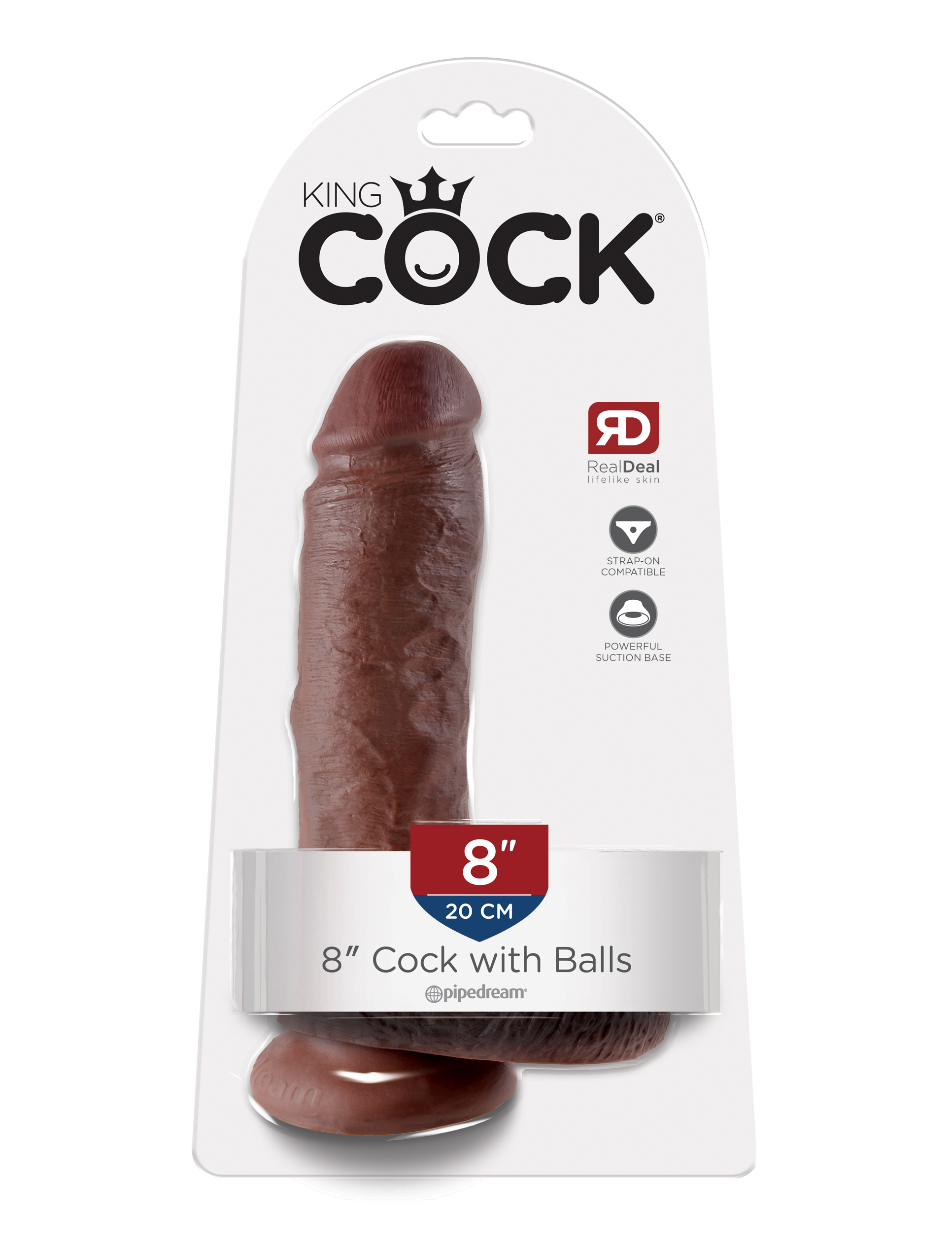 HOPD5507-29.jpg King Cock 8-Inch Cock With Balls - Brown - Image 1