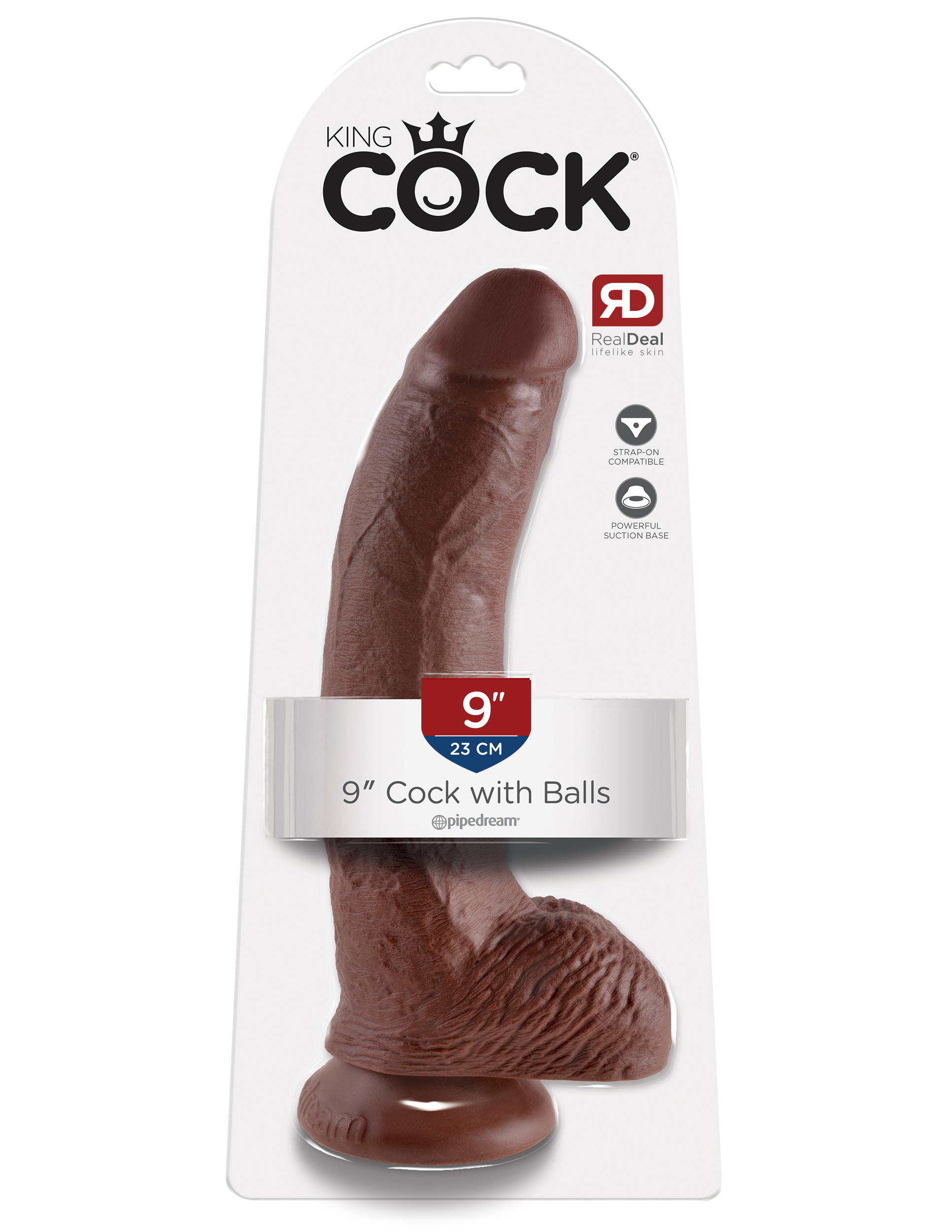 HOPD5508-29.jpg King Cock 9-Inch Cock With Balls - Brown - Image 1