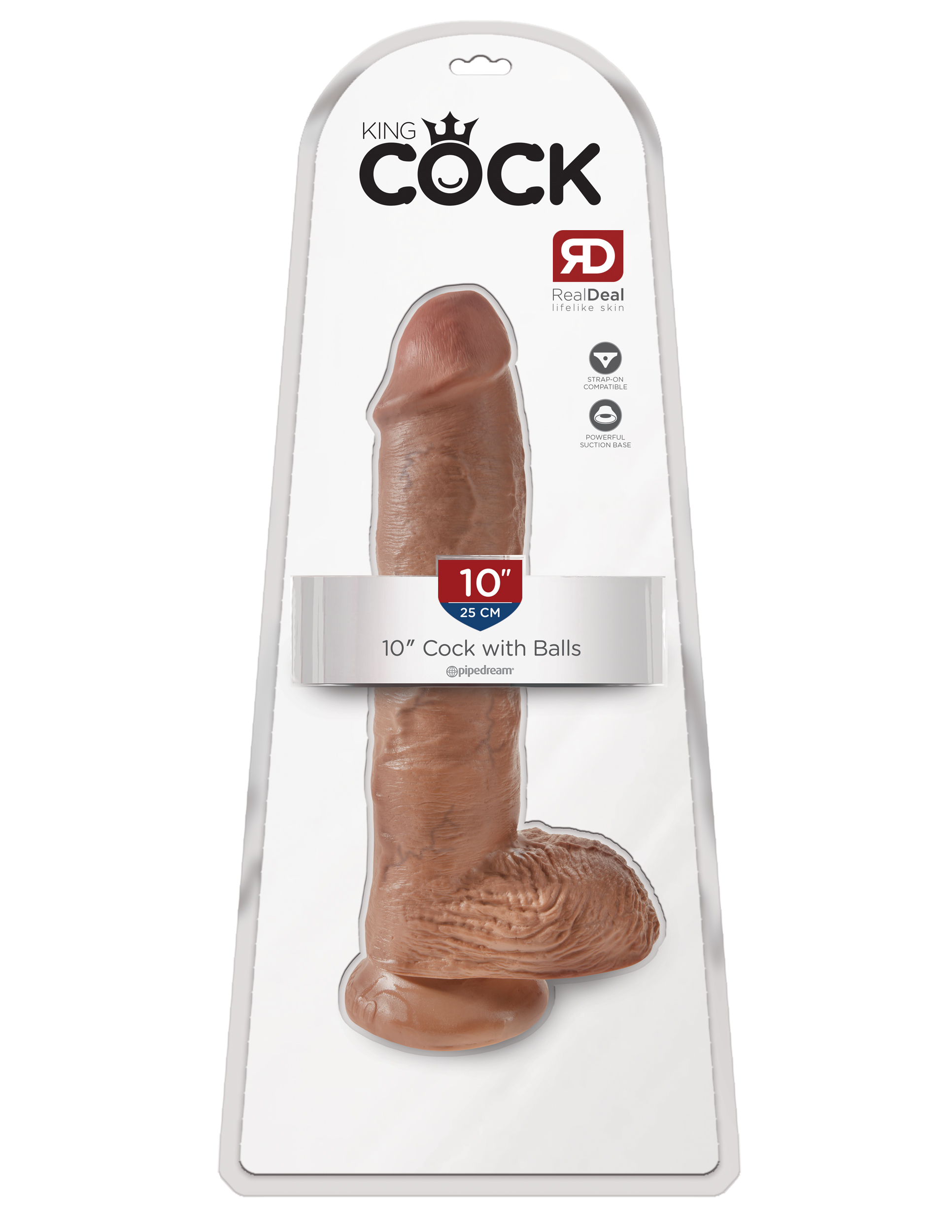 HOPD5509-22.jpg King Cock 10 Inch Cock With Balls - Tan - Image 1