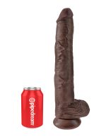 King Cock 14 Inch Cock With Balls - Brown - Image 4