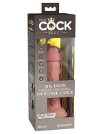 King Cock Elite 6 Inch Vibrating Silicone Dual Silicone Dual Density Cock - Light - Image 7