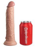 King Cock Elite 9 Inch Vibrating Silicone Dual Density Cock With Remote - Light - Image 3