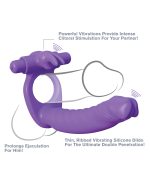 Fantasy C-Ringz Silicone Double Penetrator Rabbit - Purple - Image 5