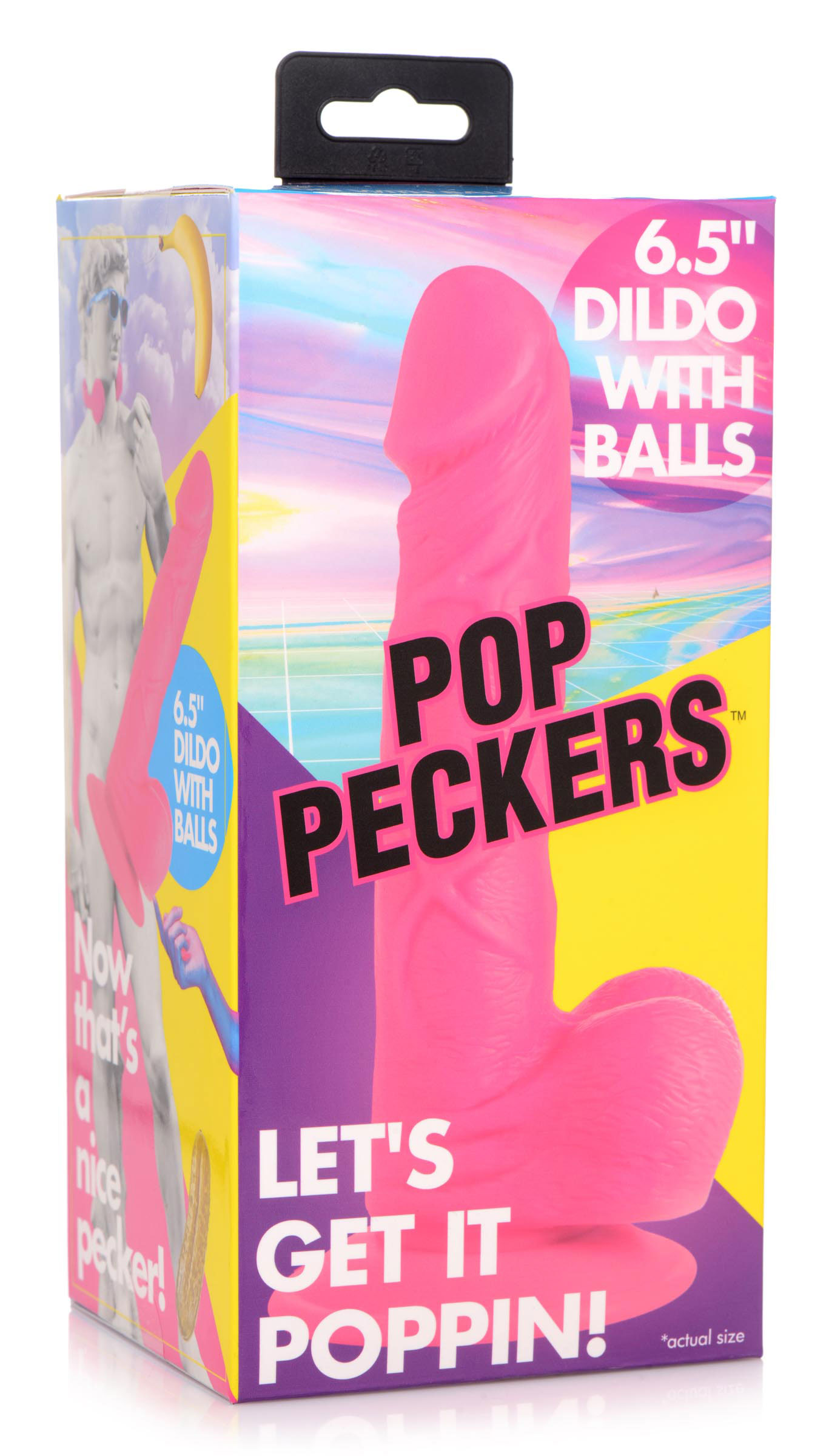 HOPOPP-AG766-PNK.jpg Pop Pecker 6.5 Inch Dildo With Balls - Pink - Image 1